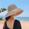 New Summer Hepburn Style Vintage Design Big EavesStraw Hat Women Girls Solid Color Beach Holiday Sun Hat Elegant Wide Brim Hat