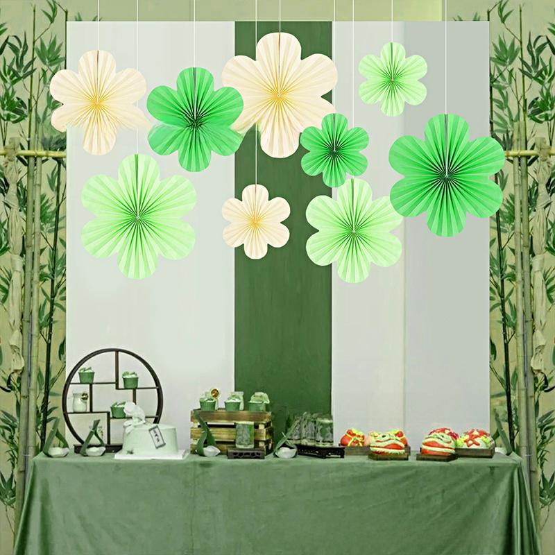 9 stk Hengende Papirvifter Tapet Bryllupsblomsterveggdekorasjon Fest Flere Alternativer Tilgjengelig