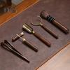 Heat Resistant 5Pcs/Set Tea Ceremony Accessories Anti Slip Wooden Convenient Chinese Gongfu Teaspoon Tea Tong Needle Set Tearoom Supplies