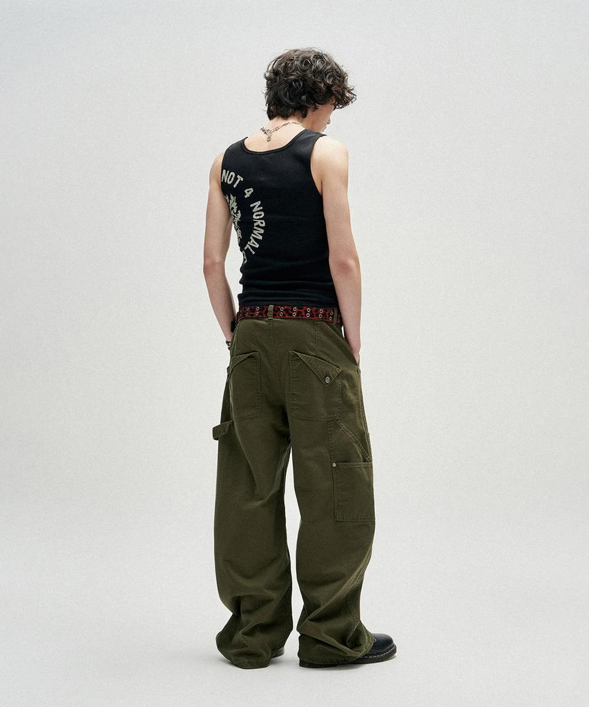 NOT4NERD Flap Pocket Curved Cotton Pants - Khaki