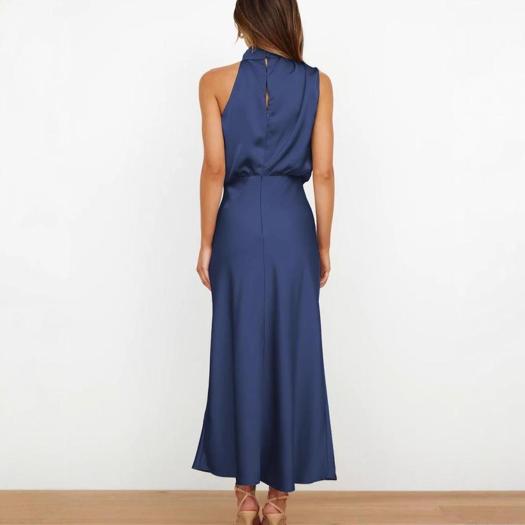 Elegant Satin Sleeveless Dress: High-End Spring/Summer Collection