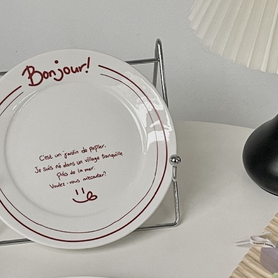 

Инстаграм Ветер Круглая Тарелка Английское Улыбающееся Лицо Простая Линия Тарелка для Еды Девичье Сердце Тарелка для Завтрака Десертная Тарелка Эллиптическая Тарелка