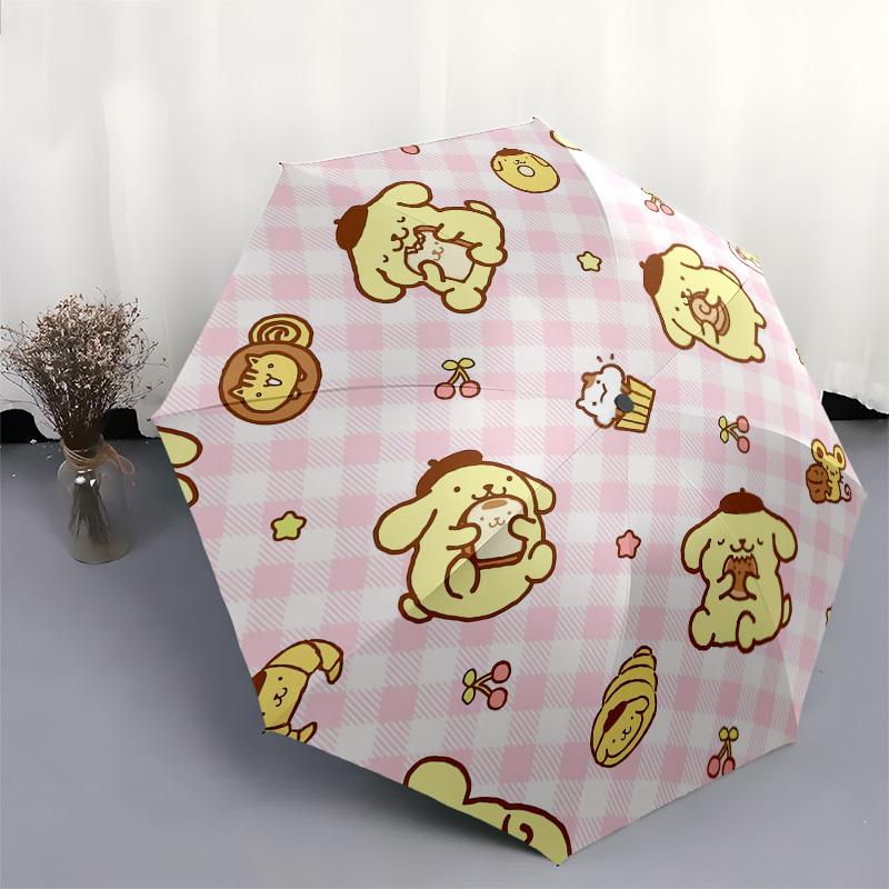 1pc Cute Puppies and Pastries Pattern Umbrella with Plastic Handle, Suitable for All Seasons Outdoor YUSAN386