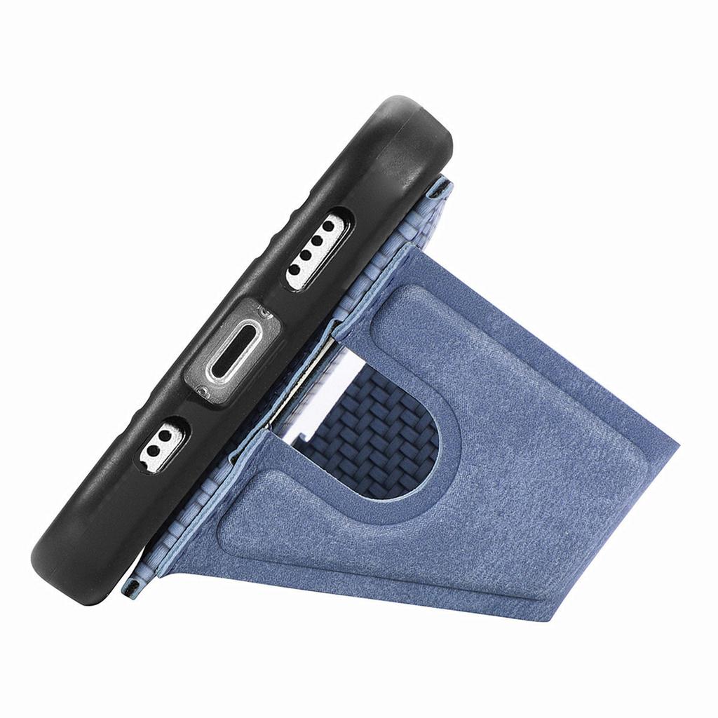 For iPhone 16 Pro Max Case K-Shaped Kickstand Leather+PC+TPU Phone Cover