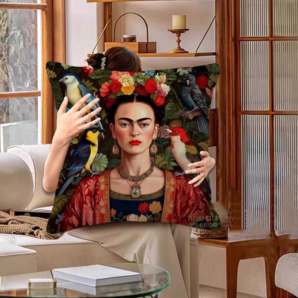 Art Frida Cushion Cover Inches Farmhouse Decor Home Throw Pillow Covers for Couch Decorations