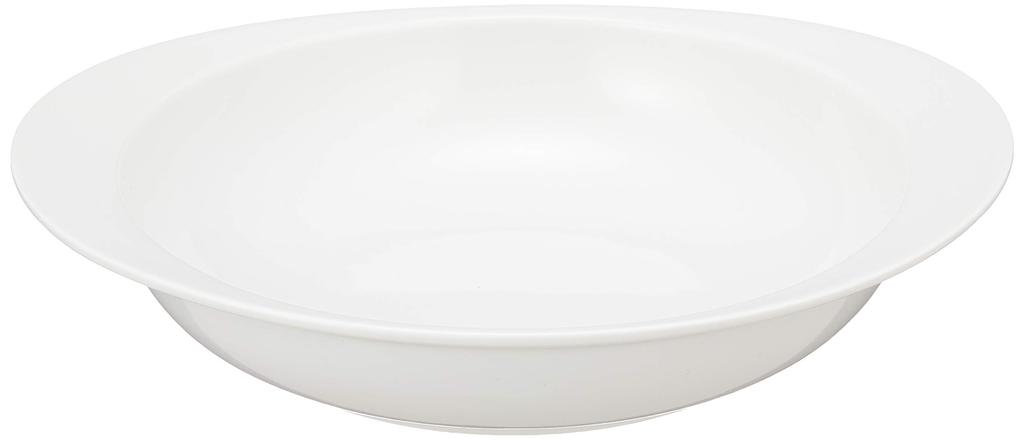 Arita Ware Bunzan Kiln Curry White Porcelain Diameter 19cm X Depth 15cm Easy To Hold and Scoop Oval Pasta Plate Microwave and Dishwasher Safe Made In