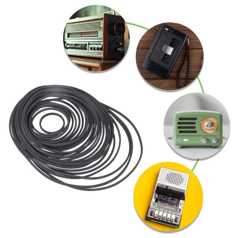 Set Of 30 Square Belt Recorder Rubber Belts 1.2mm Width For Cassette Player Repair And Maintenance 30-135MM Fold