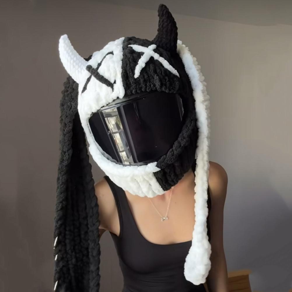 Universal Plush Motorcycle Helmet Cover for Full Rabbit Plush Helmet Covers for Christmas Gifts Motorcycle Helmet Decoration Styling