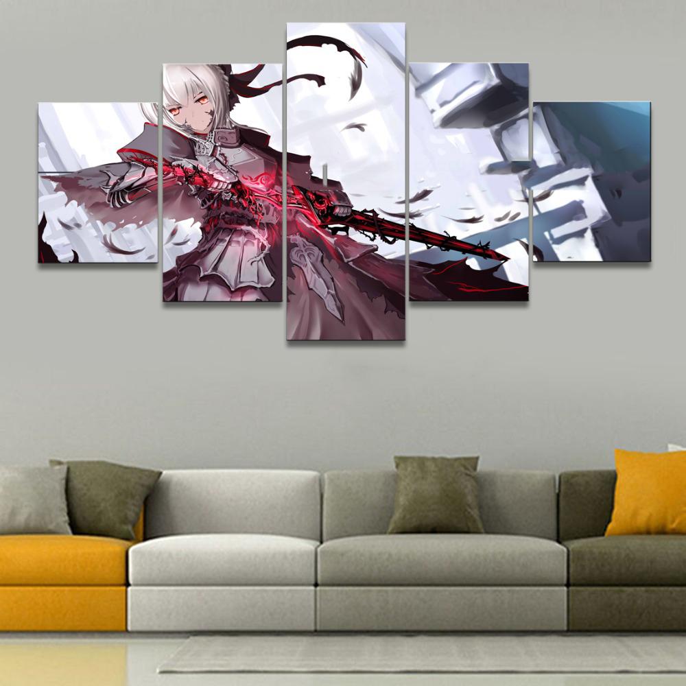 

Домашний декор холст картины 5 шт. анимация Fate Zero аниме картины настенные художественные принты плакат отель модульная рамка для гостиной 20x35cm*2 20x45cm*2 20x55cm*1