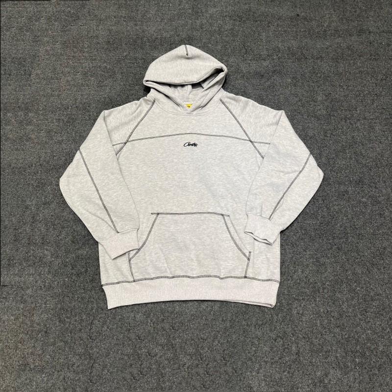 Croteiz Embroidered Letter Patch Fleece Hooded Sweatshirt Set American Style Unisex Casual Outfit