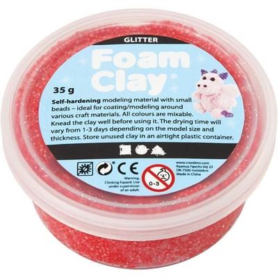 Creative Toy - FOAM CLAY - Glitter Self-hardening Modeling Clay - Glittery Red - Mixed - From 3 Years Old