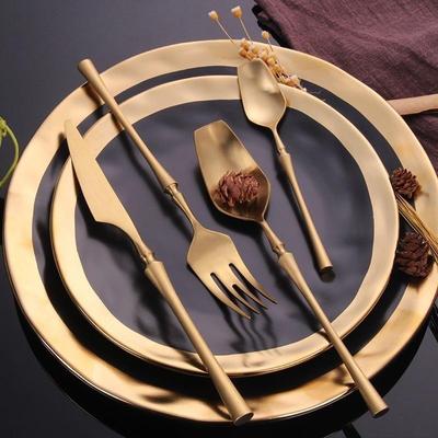 Gold Dinnerware Set Western Food Cutlery Tableware Dinnerware Christmas Gift Forks Knives Spoons