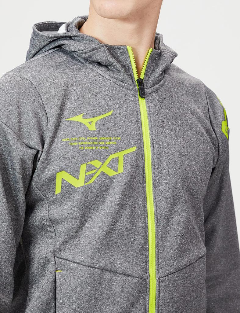 Mizuno Sweat Training Gray Size 32JC2760 N-XT Hoodie, Wear, Fleece-Lined, Warm, Heather, M,