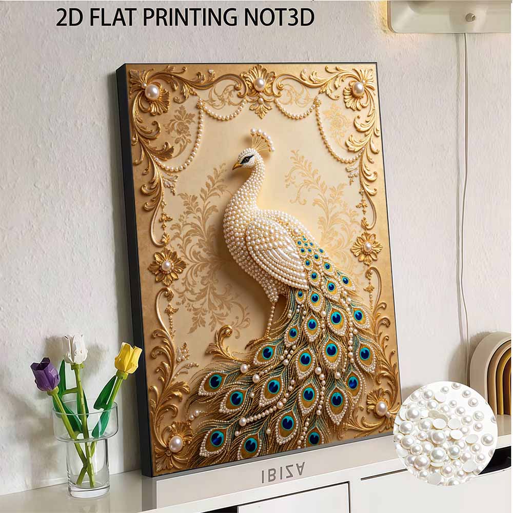 Parelkunst Schilderset voor Volwassenen en Beginners De Nobele Pauw Sprankelend Schilderen Knutselen Huis Muur Decoratie Handgemaakt Cadeau voor Haar