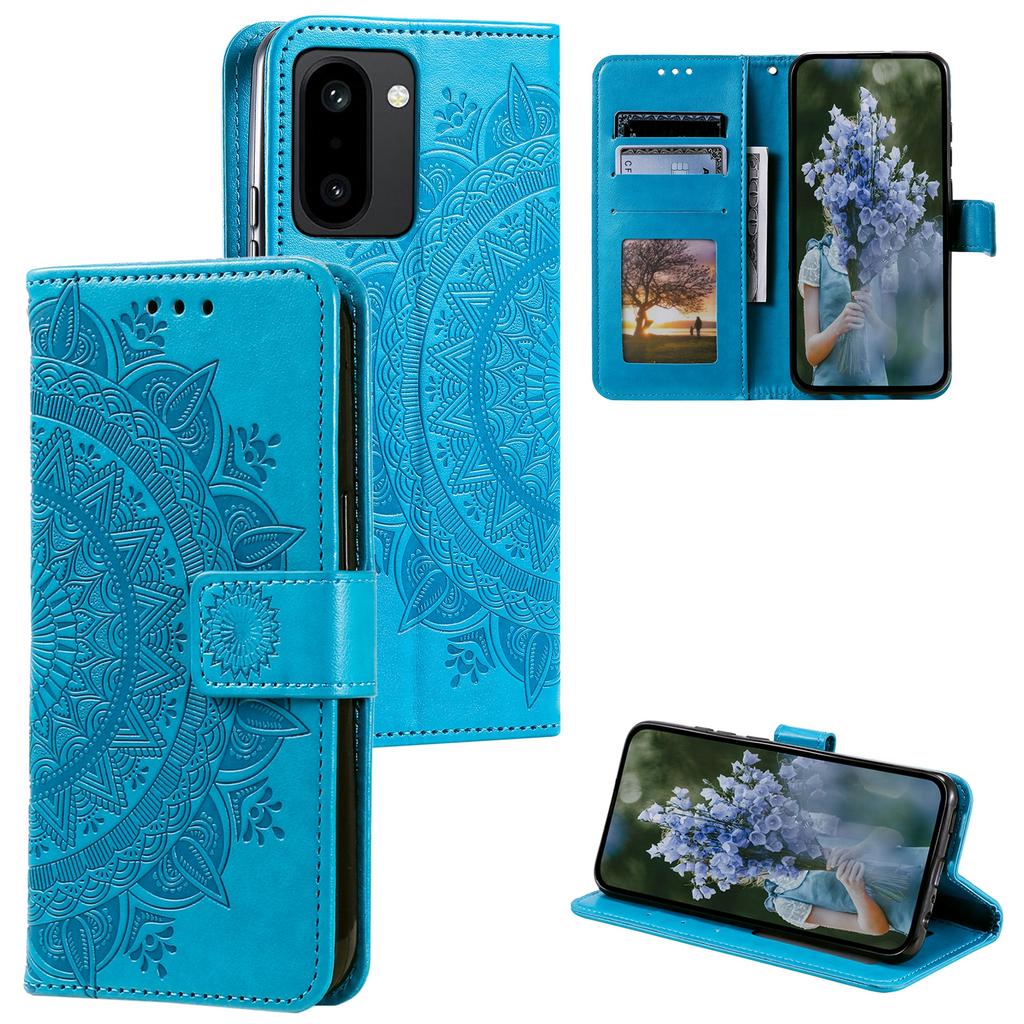 For OnePlus 15R 5G Stand Case Imprinted Totem PU Leather Wallet Phone Cover with Wrist Strap