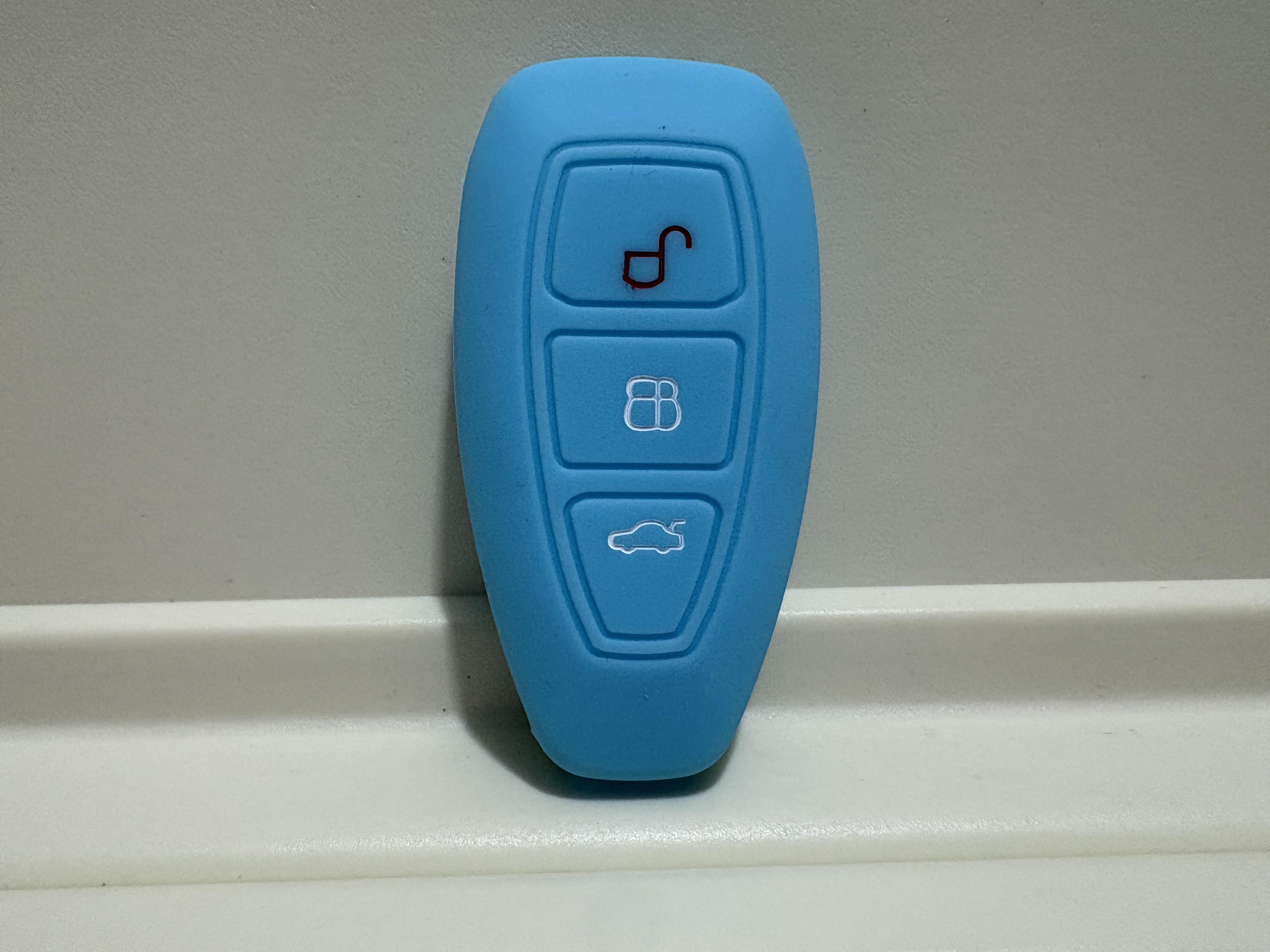 

1Pc New 3 Button Silicone Car Key Case Cover For Ford Focus 3 MK3 Mondeo Fiesta Kuga Escape Ecosport 2013 2014 Smart Style Shell небесно-голубой