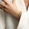 Italian Woven Chain Hip-Hop Style Necklace & Bracelet Set - Women's Handmade Titanium Steel Jewelry