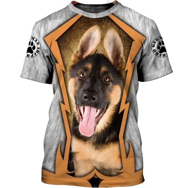 Mess With I Fight Back Ciobanescul German Tricouri imprimate 3D Tricou amuzant pentru câini Topuri cămăși unisex