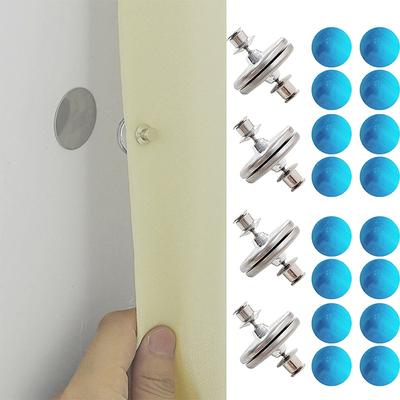 2 Sets of Easy-to-install Wall-mounted Magnetic Buttons for Shower Curtains, Seam Closures, Wall and Door Stickers, and Clothing
