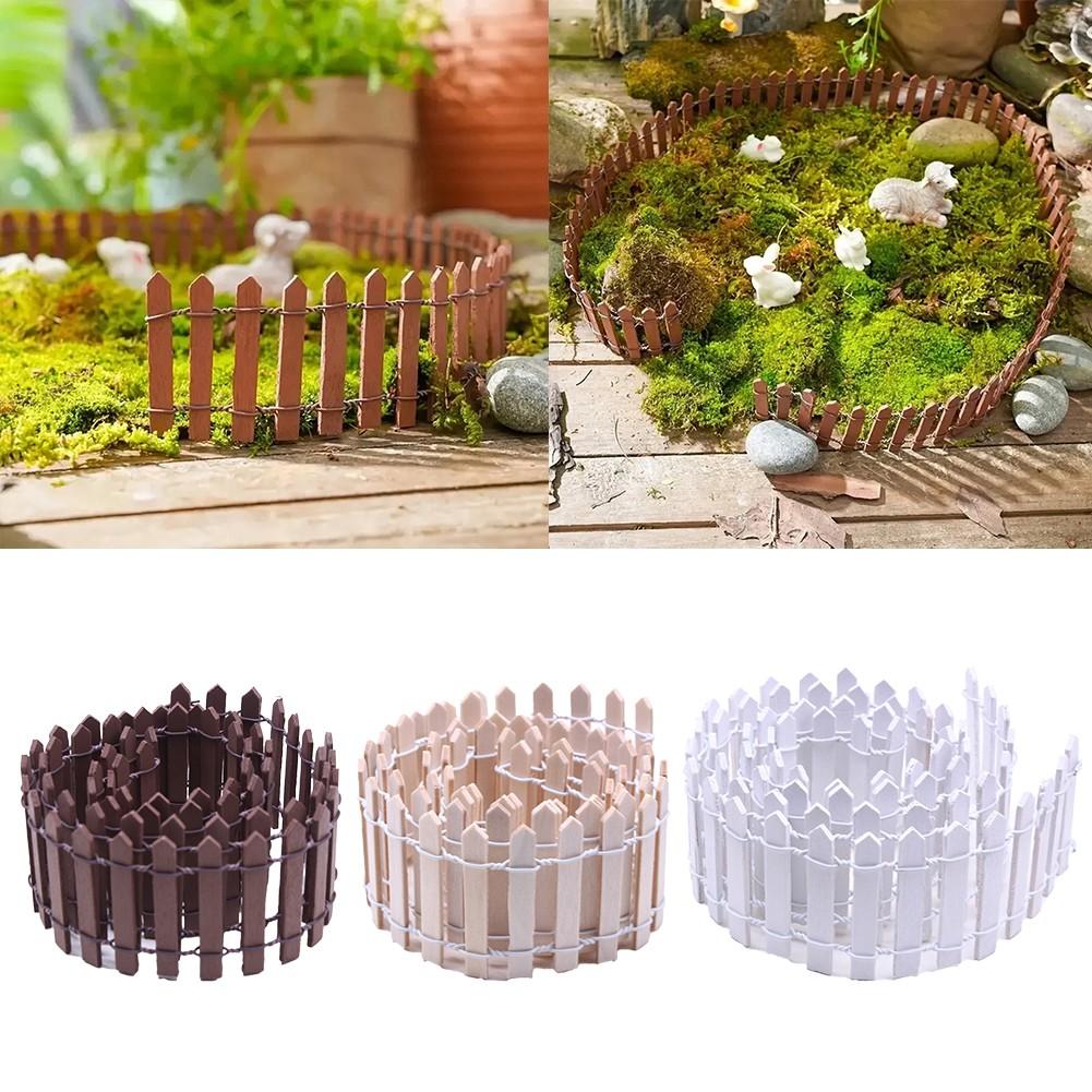 Preciosa Valla de Madera para Bordes de Jardín Adecuada para Jardines en Miniatura 5x90cm