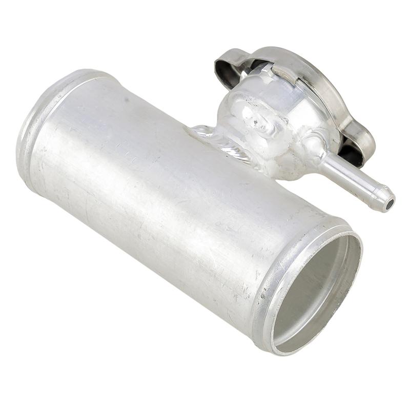 1-3/4" 45mm Universal Car Silver In Line Radiator Hose Filler Neck with Cap Aluminum