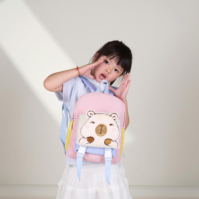 Preschool Backpack With Cartoon Capybara Print And Stressrelief Features For Toddlers And Beginners
