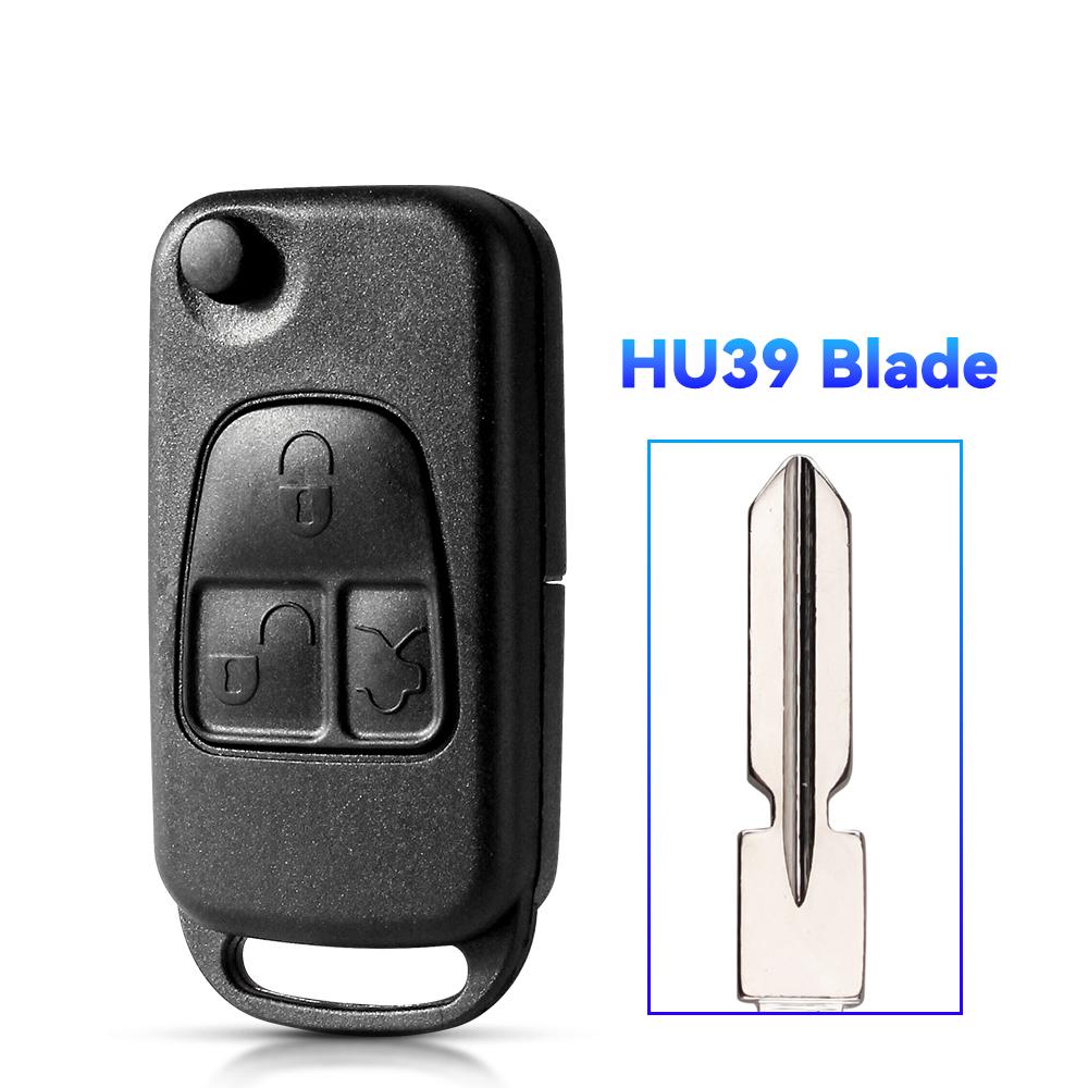For Mercedes Benz W168 W124 W202 W203 A C E Ml C Cl S Sl Sel Slk E113 Fob Uncut Hu64 Hu39 Flip Remote Car Key Shell