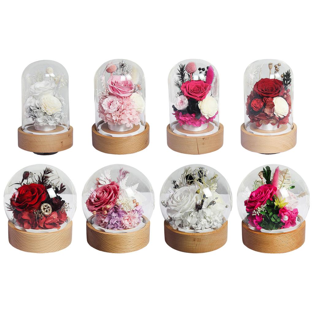 Preserved Roses Music Box Sweet Preserved Flowers Music Box for Mothers Day Decor Gift