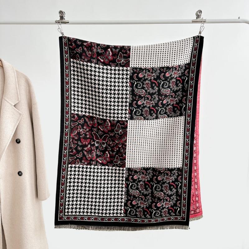 Autumn and winter temperament scarf women's high-end atmosphere retro versatile cashew nut flower skin-friendly, comfortable and warm scarf