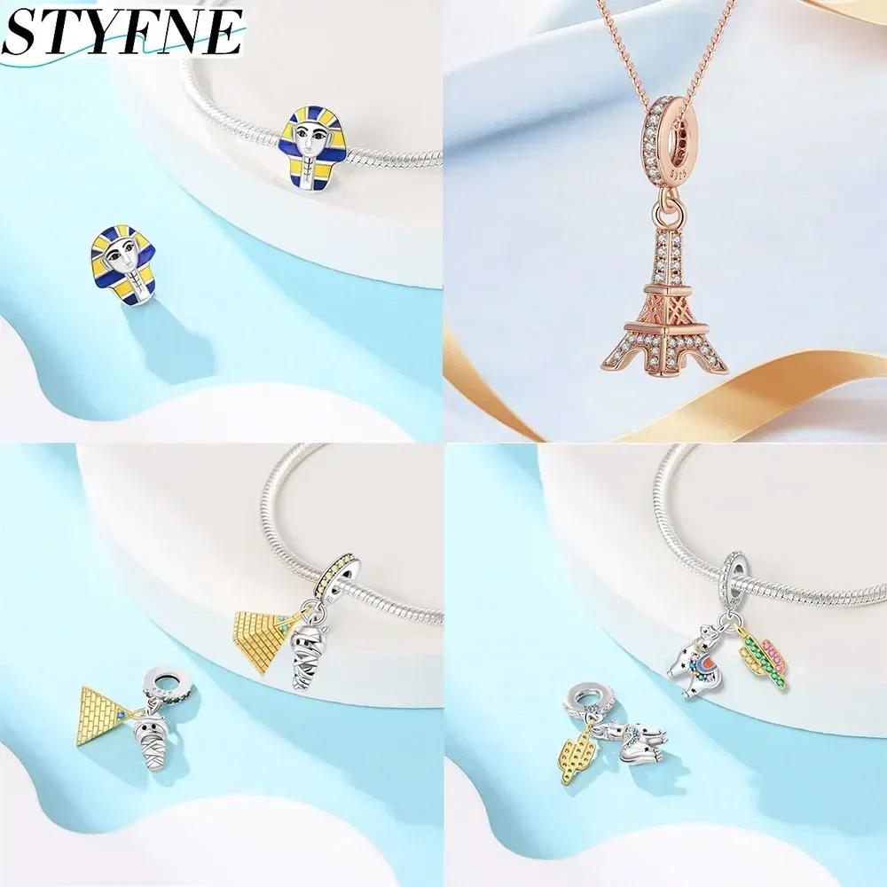 Charmscopperdesert Series Pyramid Mummy Bead For Women Diy Bracelet Necklace Original Charms For Jewelry Making