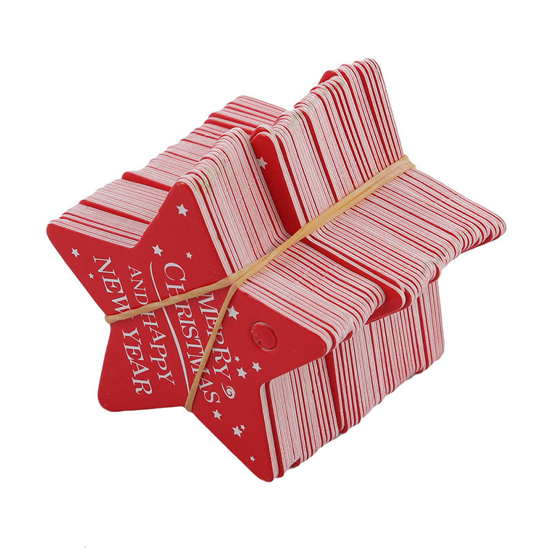 100pcs Merry Christmas Gift Tags Red Green Xmas Tree Round Shape Card Tag Christmas Tree Hanging Decor Gift Wrapping Labels