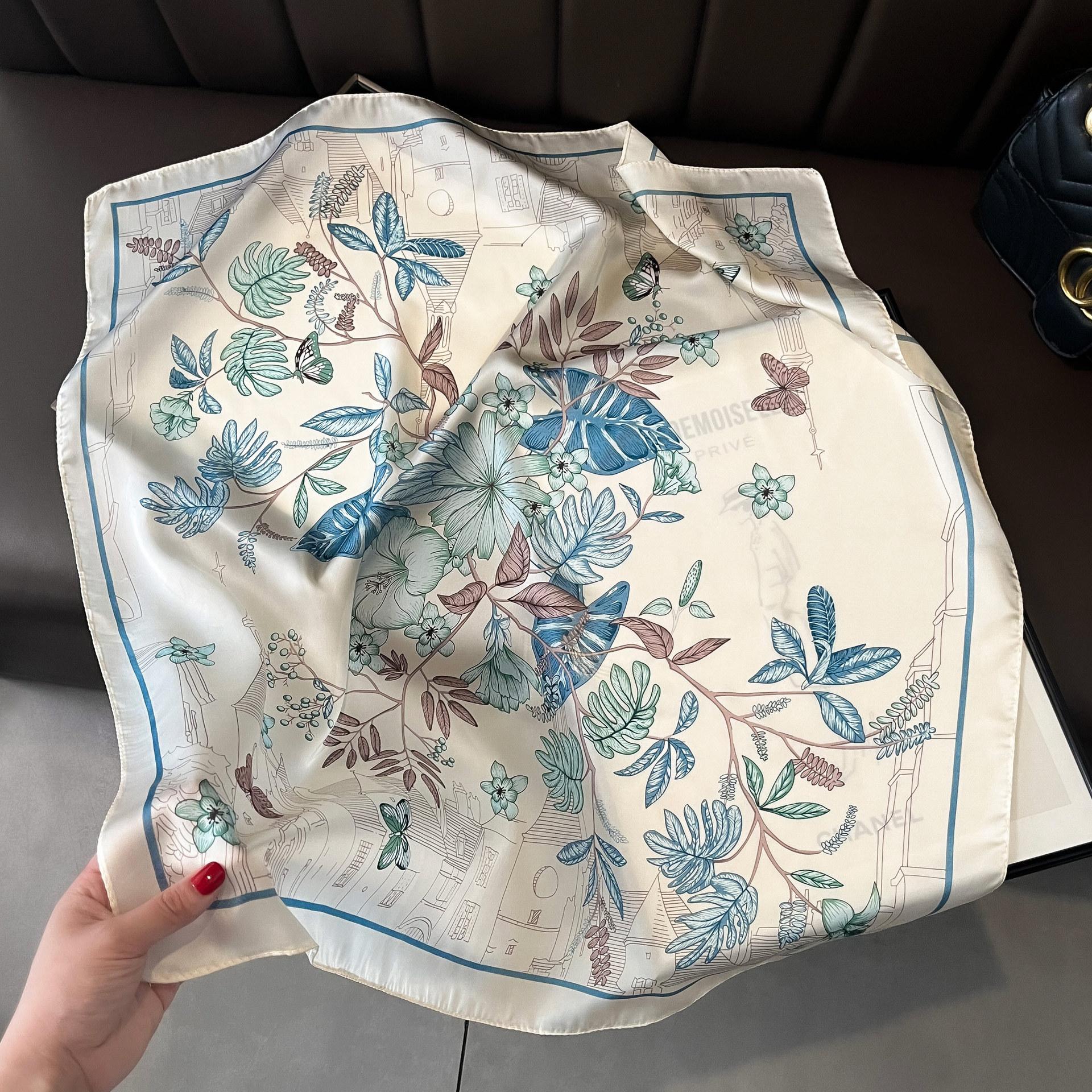 

Высококачественные роскошные шелковые шарфы, повязка на голову, шарфы, шейный шарф для женщин, шелковый шарф с цепочкой, женская декоративная шаль 70*70cm