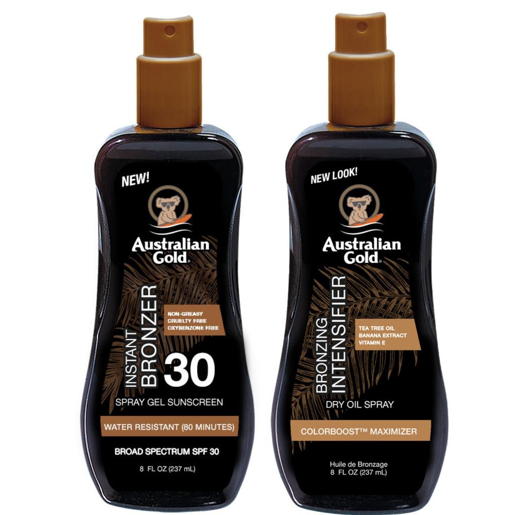 Australian Gold Spray Gel SPF30 + Dry Oil Spray Tanning Accelerator