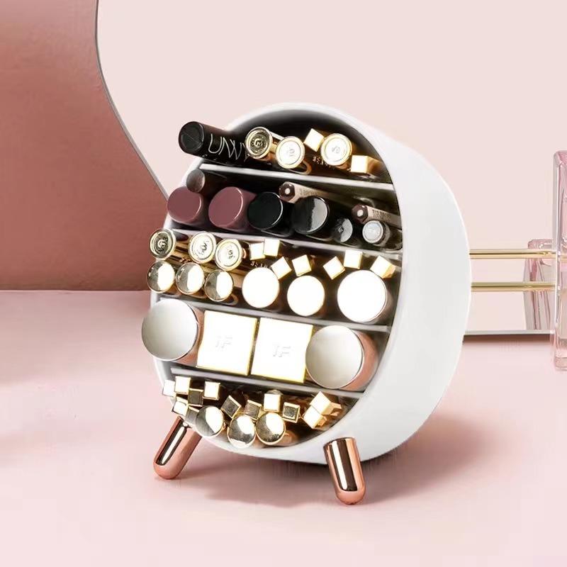 Desktop Dust-proof Cosmetic Brush Storage Box Multi Grid Cosmetic Finishing Box Eye Shadow Mouth Red Lip Glaze Storage Boxes