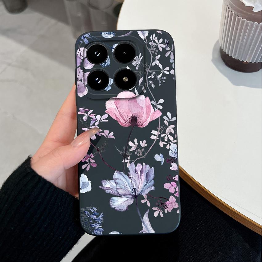 For Xiaomi 17 14 14T 15 15T Pro Poco C71 C75 M7 M8 F7 F8 Phone Case Cute Flower Avocado Pattern Shockproof Silicone Back Cover Shell For Xiaomi Casing