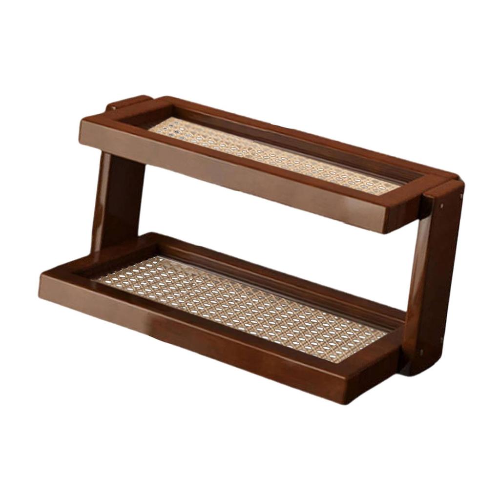 Coffee Mug Organizer Shelf Fashion Double Layer Freestanding Display Shelf Condiment Storage Rack for Collectibles Home Dorm