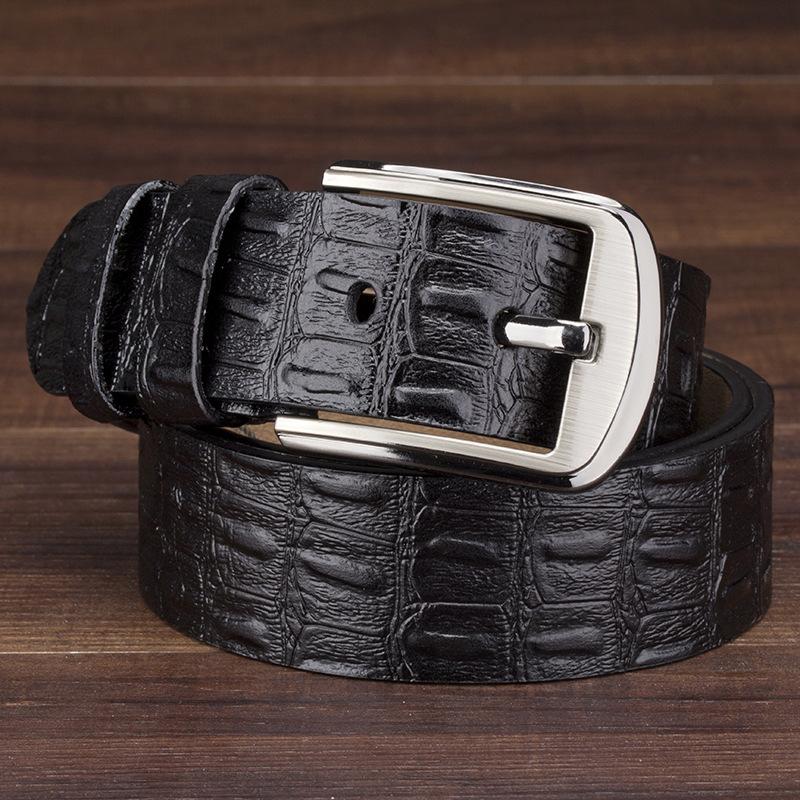 Belt Men'S Whole Cowhide Cut Crocodile Pattern Men'S Belt Pin Buckle Business Light Luxury Men'S Belt