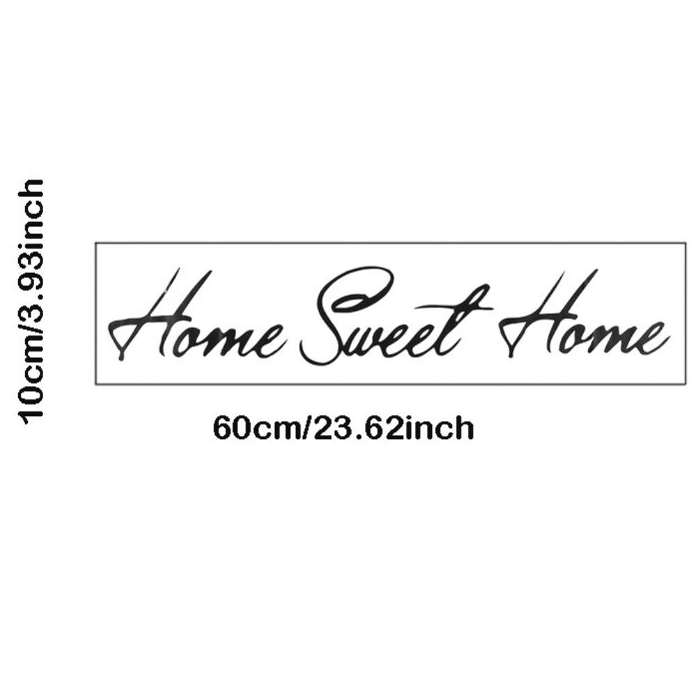 PVC Wall Sticker Decals Black Self-Adhesive Wall Letter Stickers Letter Design Flower Pattern Home Decor Stickers Entryway Decor