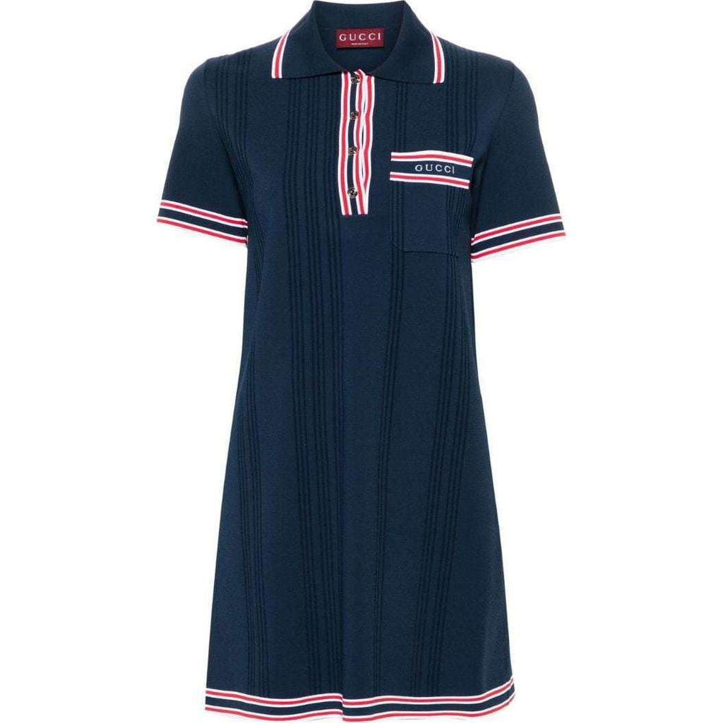 Gucci Stripe Detail Knitted Polo Dress 788864-XKD26-4915