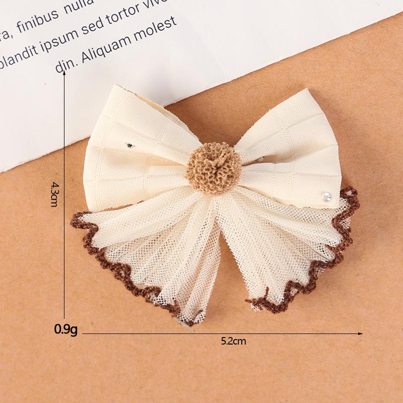 Milk Coffee Bow-Tie Bunny Ear Fabric Patch for DIY Children's Clothing Accessories