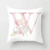 Sweet Pink Pillowcase Decoration 26 Letters Pillowcase Pillowcase Car Cushion Cover Home