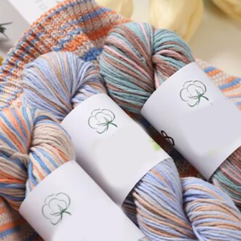 Multipurpose Cotton Knitting Yarn Hand Dyed Soft Natural Dyes for Scarves Hat Decoration Projects Easy to Handle