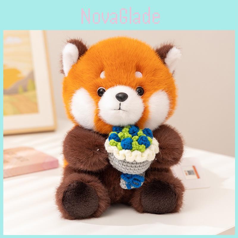 Sehr wertvolles Waschbär und Murmeltier Plüschtier mit umarmendem Blumen-Design für Kinder Geschenk-Sammlung