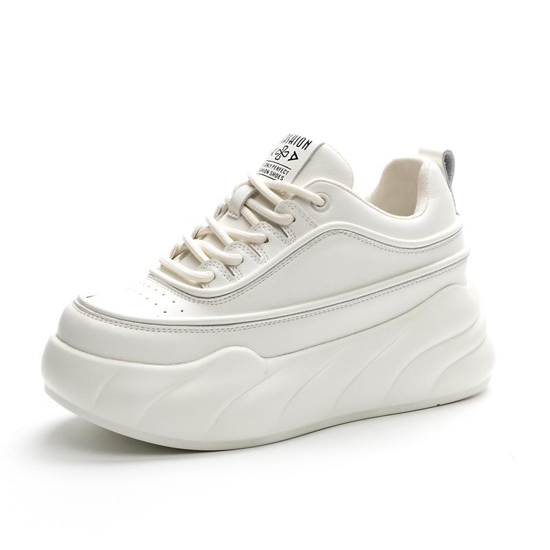 

Новые женские туфли на плоской платформе из натуральной кожи 6,5 см, осень-зима 2025, новые, на толстой подошве, удобные, универсальные, повседневные полусапожки 39 бежевый