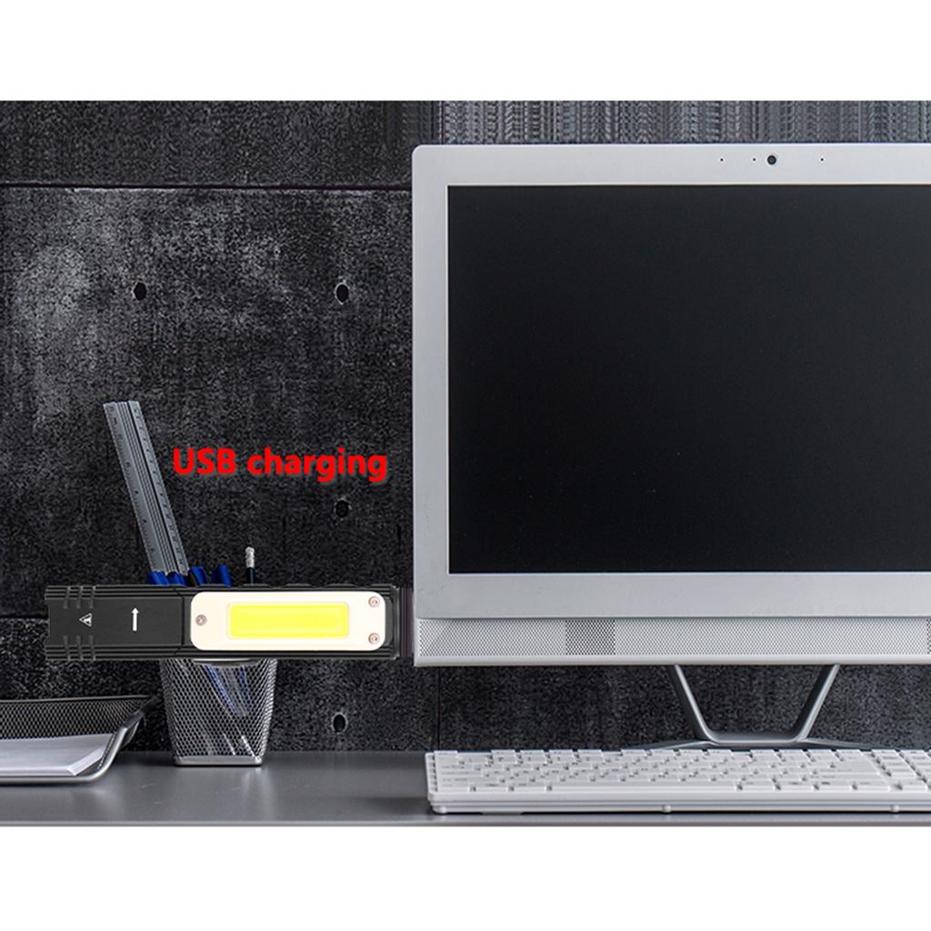 Aluminum Alloy Flashlight 90 Degrees  Folding Headlamp 360 Degree Adjustable Tail Light USB Rechargeable