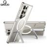 Luxury Metal Stand For Magsafe Phone Case For Samsung S25 Edge S24 S23 FE S22 Plus Ultra Magnetic Wireless Charger Matte Cover