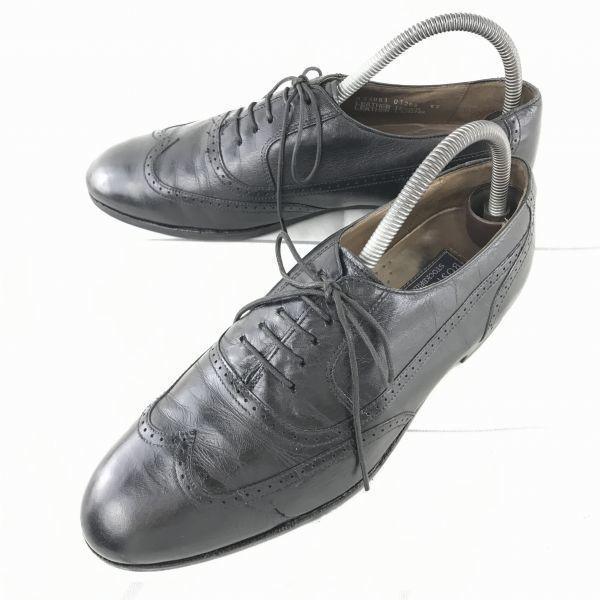 

Bostonian Stockbridge Leather Wingtip 25.5 Black Full Brogue McKay Dress Shoes Business