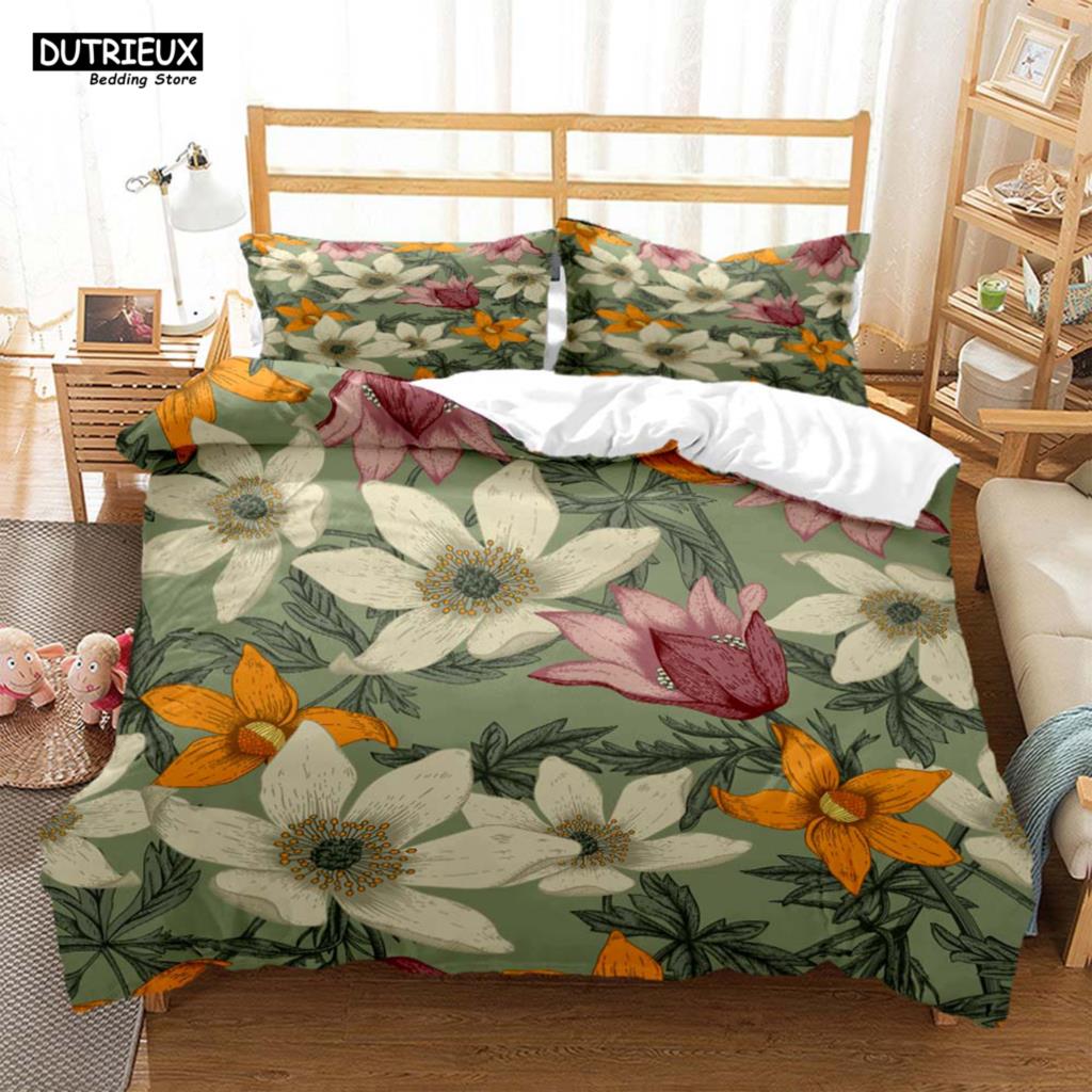 Plant Flowers Digital Print Polyester Bedding Sets Child Kids Covers Boys Duvet Cover Set For Teens Bedding Set