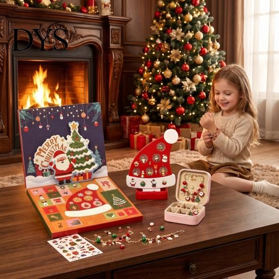 DIY Advent Calendar Bracelet Christmas Countdown 2026 for Girls, Making Kit with Jewelry Supplies Teens 24 Days of Charms And Beads Holiday