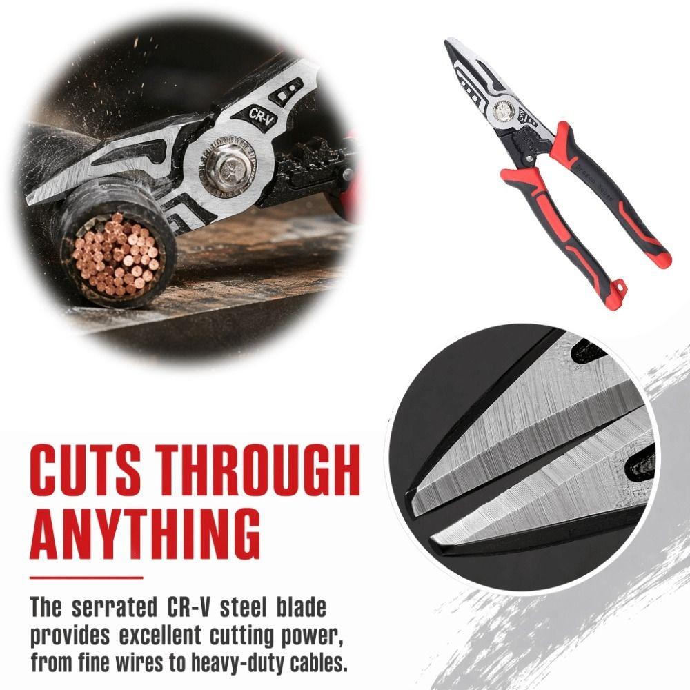 Multifunctional Wire Stripping Pliers Anti Slip Handle Aviation Snips Metal Sheet Shear Linesman